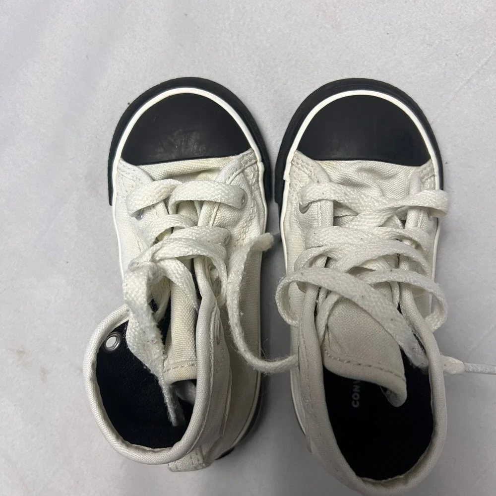 Converse All Star Chuck Taylors High Top Sneakers Toddler Canvas White Size 7‎